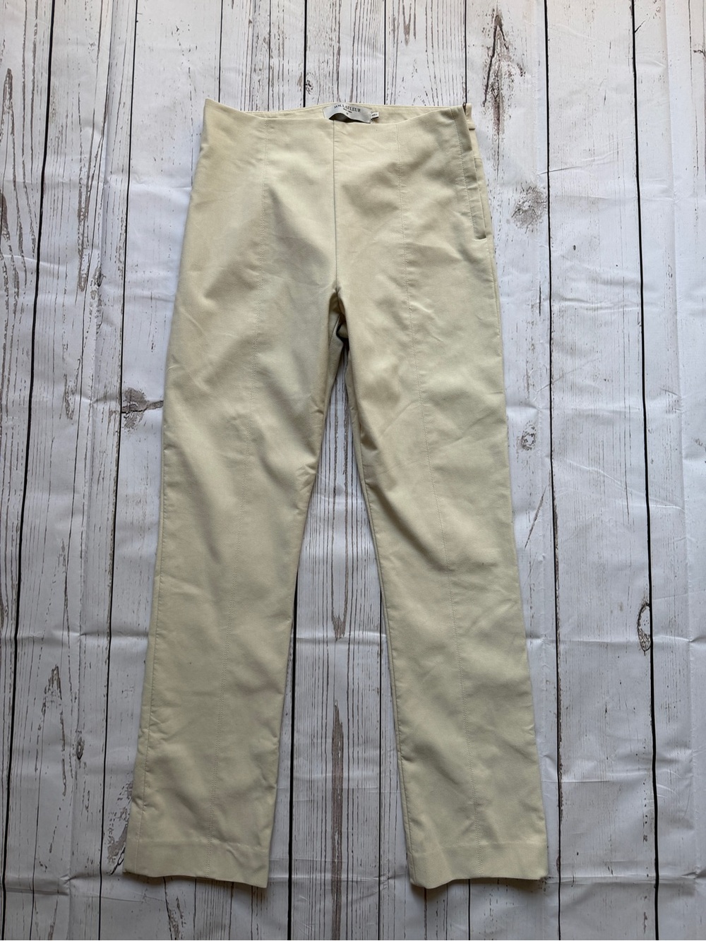 MM Lafleur Light Cream Straight-Leg Trousers
